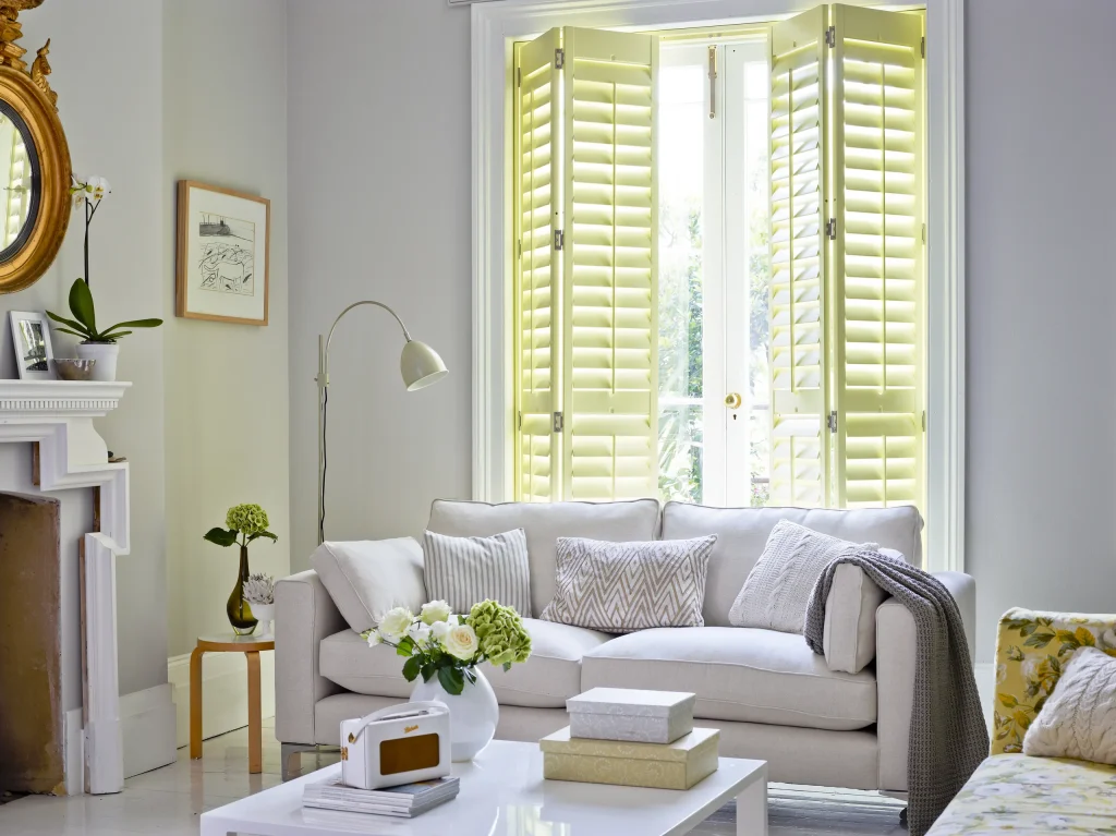 Paulownia custom yellow lounge shutters