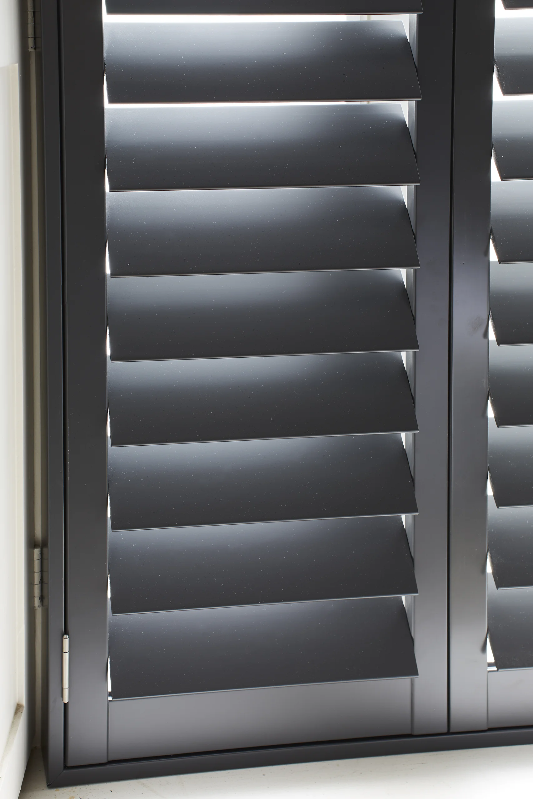 Paulownia shutters fitted with originals, detail
